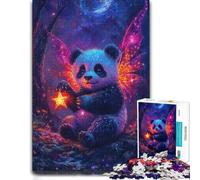 Panda Fairy with Star in Enchanted Forest Jigsaw Puzzle, 1000 Piece | A winter gift for adults for year-end leisure time for a quiet indoor challenge.