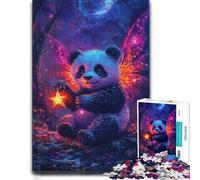 Panda Fairy with Star in Enchanted Forest Jigsaw Puzzle, 1000 Piece | Enjoy a jigsaw challenge for adults on winter nights for screen-free time.