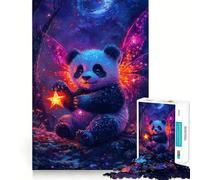 Panda Fairy with Star in Enchanted Forest Jigsaw Puzzles for Adults 1000 Piece Mind Puzzle Slow Enjoy Image Assembly Perfect Present (38x26cm)