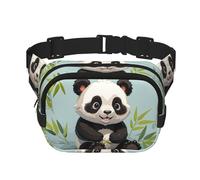 Panda Fanny Pack For Women Waterproof Adjustable Belt Bags Waist Pack Fashion Casual Crossbody Bags Bum Bag For Running Workout Hiking Traveling, Black, One Size