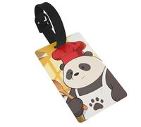 Panda Firefighter Hose Luggage Tags for Suitcases - Durable PVC ID Tags with Detachable Straps for Travel, Backpack, Golf Bag, Anti-Loss