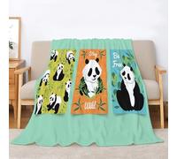 Panda Flannel Blanket Puzzle Throws for Sofas, Soft Cosy Plush Throw, Lightweight Fluffy Blanket for Bed, 3D Print Design Throw Adults Kids Bedroom Decor 70x80inch·A4517