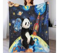 Panda Fleece Throw Blanket for Couch Sofa Bed All Season Planet Print Blanket Fluffy Soft Warm Flannel Creative Gift for Women Girls Birthday 50x60inch(127x152cm)