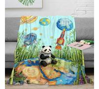 Panda Fleece Throw Blanket, Super Soft & Cosy Flannel, Planet Blanket, for Bed And Sofa For Adults/Kids 80x90inch(200x230cm)