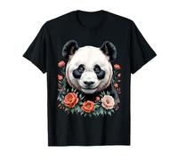 Panda Floral Portrait T-Shirt