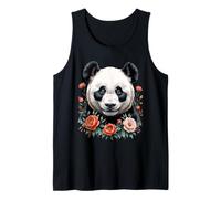 Panda Floral Portrait Tank Top