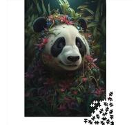 Panda Flowers Plants Magic 1000 Pieces Puzzles Wooden Puzzle for Teenager Funny Jigsaw Puzzles 1000pcs (75x50cm)