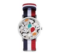 Panda Fly with Balloon Sport Watch for Men Women Nylon Strap Wrist Watch Analog Quartz Watch