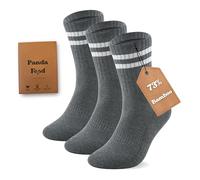 PANDA FOOD 3 Pairs Premium Bamboo Crew Socks | Anti-Blister Seamless Breathable Socks for Exercise, Gym or Casual Wear | Unisex Men and Women | 3 Pack UK | Slate | 7-12