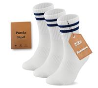 PANDA FOOD 3 Pairs Premium Bamboo Crew Socks | Anti-Blister Seamless Breathable Socks for Exercise, Gym or Casual Wear | Unisex Men and Women | 3 Pack UK | Ivory | 4-8