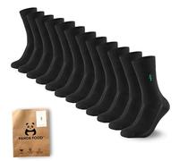 PANDA FOOD 6 Pairs Premium Men's Bamboo Dress Work Socks | Moisture-Wicking, Antibacterial, and Breathable | UK Size 7-11 | Black