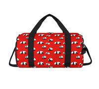 Panda Funny Sport Duffel Bag with Shoes Compartment Panda Pattern Overnight Weekender Bags Travel Gym Luggage Organizer for Women Men Kids Girls Boys