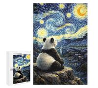 Panda Gazing at Starry Night Sky Jigsaw Puzzle, 1000 PCS, Indoor Activity for The Home, A Rewarding Pastime for Dedicated Jigsaw Fans, at Home