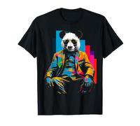 Panda Geometric Painting Animal Colorful Abstract Art Panda T-Shirt
