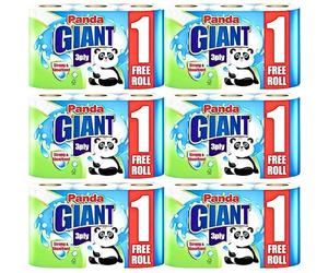 Panda Giant Kitchen Roll - 18 Kitchen Towels, Super Absorbent Sheets, 3Ply Paper Rolls Bulk Buy, Superior Performance for Your Cleaning Needs - Paper Hand Towels (White, 18) (White, 3)