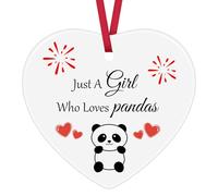 Panda Gifts for Women Panda Ornament Animal Panda Bear Ceramic Ornament Panda Themed Gifts Panda Party Ornament Birthday Christmas Ornament for Panda Lovers