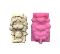 Panda-Girl Silicone Flower Pot Mold Concrete Candlestick Silicone Holder Mold Planter Cement Clay Flower Pot Molds for Concrete Molds for Resin