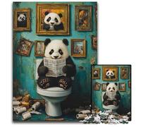 Panda Go Toilet 1000 Piece Jigsaw Puzzles for Adults Puzzles for Adults Ideal for Lover, Perfect Christmas, New Year, Valentine's Gift 26X38CM/10.23x14.96inch
