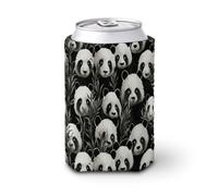 Panda Graphic Black And White Can Cooler Sleeve Personalized Collapsible Insulated Can Cooler Drink Holder Standard Reusable Neoprene Insulated Can Sleeve for Cold Beverages Hot Drink
