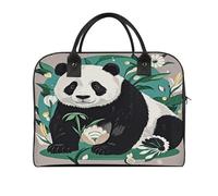 Panda Graphic Black And White Laptop Tote Bag Casual Travel Handbag Multi Pocket Shoulder Bags for Work Travel