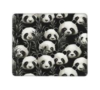 Panda Graphic Black and White Mouse Pad with Stitched Edge, Comfortable Mouse Pads with Non-Slip Rubber Base Gaming Mouse Mat Washable Mousepads Computers Laptop Desk Accessories for Office 7 x 8.6 in