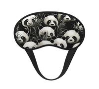 Panda Graphic Black and White Sleep Mask for Side Sleeper Soft Breathable Sleeping Eye Mask Blackout Silk Eye Sleep Shade Cover with Elastic Strap Night Blindfold for Women Men Travel Nap