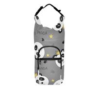 Panda Gray Cartoon Cute Water Bottle Carriers Lightweight Water Bottle Carrier for Biking Water Bottle Holder Bag,Fits 20 oz, 24 oz, 32 oz,40 oz bottles