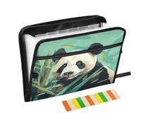 Panda Green Bamboos Expanding File Folder A4,13 Pockets File Organiser, Paperwork A4 Plastic Wallet Document Storage Expander for School,Office and Home