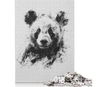 Panda Head In Charcoal 1000 Pieces Paper Puzzles for Adults Jigsaw Puzzles Educational Game Challenge Toy 1000pcs (75x50cm)