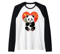 Panda Heart China Bamboo Raglan Baseball Tee
