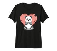 Panda Heart Hands Love Valentine Kawaii Romantic Fun Premium T-Shirt