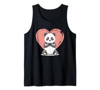 Panda Heart Hands Love Valentine Kawaii Romantic Fun Tank Top