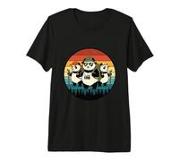 Panda Hiking Crew Vintage Sunset Camping Premium T-Shirt