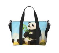 Panda Hold Bamboo Travel Duffle Bag-Lightweight Carry On Weekender for Men Women, Waterproof Overnight Bag for Gym Weekend Trips