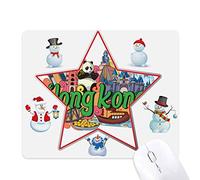 Panda Hong Kong Graffiti Christmas Snowman Family Star Mouse Pad