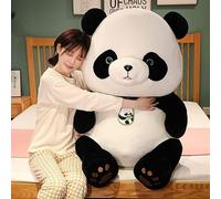 Panda Hugging Pillow, Nemu Nemu Healing, Large, Realistic Melt to the Touch, Soft, Plush Pillow, Black, Extra Large, Cute, Sleeping Pillow, Cushion, Sleep Easy, Children, Day, Shichi-Go-San Birthday