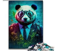 Panda in A Suit Puzzles for Adults 1000 Pieces, Fun Games Every Piece Is Unique - Challenging Family Fun Game (26x38cm)