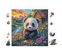 Panda in Bamboo Forest 100 Pieces Set Premium Jigsaw Puzzle Teen Fans 14-18 Yrs Logic Skill Leisure Adventure Valentines Gift Creativity & Gift Giving 28x28cm
