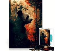 Panda in Bamboo Forest Art Adults 1000 Piece Jigsaw Puzzle Brain Challenge Toy Stress Relief Clear Cut Wall Art Decor (38x52cm)