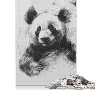 Panda In Charcoal Puzzle for Adults And Teenagers 1000 Pieces Paper Puzzles for Teenagers Gifts Brain Teaser Game 1000pcs (38x26cm)