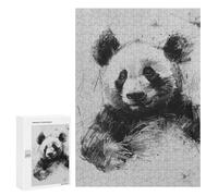 Panda In Charcoal Wooden Picture Puzzle for Grown-Ups, 300 PCS - Screen-Free Activity, for Screen-Free Relaxation at Home