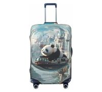 Panda In Futuristic City Travel Luggage Covers - Elasticity Suitcase Covers Protector for Luggage 18-32 Inch