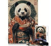 Panda in Kimono Eating Ramen Jigsaw Puzzles for Adults1000 Piece Mind Exercise Toy Indoor Fun Precision Cut (50x75cm)