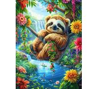 Panda in Magical Forest 300 Pc DIY Jigsaw Puzzle Fairy Tale Scenery Cartoon Puzzles for Adults Teens Hard Challenging Team Building Stress Reducing Autumn High-grade Rigid Cardboard 300 PCS