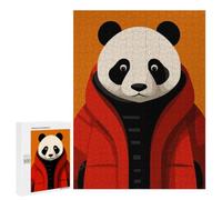 Panda in Red Jacket Jigsaw Puzzle, 500 PCS, Indoor Activity for The Home, A Rewarding Pastime for Dedicated Jigsaw Fans, at Home