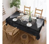 Panda in The Water Print Tablecloth - Rectangular Lace Tablecloth Cover/Wrinkle-Free,54" x 72" for Dining, Parties