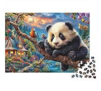 Panda in Tree 1000 Piece Heavy-duty Cardboard Tree Panda Puzzle for Kids 12+ Easy Grip Pieces Retirement Gift Zero-gap Fit 70x50cm/1000pcs