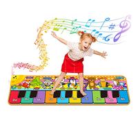 Panda Interactive Musical Piano Mat for Kids - Touch Play Floor Keyboard Carpet,Sensory Early Education Toy,Animal Blanket Playmat for 1 2 3 4 5 6 Years Old Boys Girls Toddler