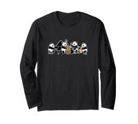 Panda Jazz Band Piano Saxophone Drums Double Bass Music Long Sleeve T-Shirt