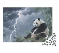Panda Jigsaw 1000 Piece Challenge Game for Adults,Thunderstorm Bamboo Forest Impossible Jigsaw Puzzles 1000 Pieces Educational Game Home Decoration 1000pcs (75x50cm)